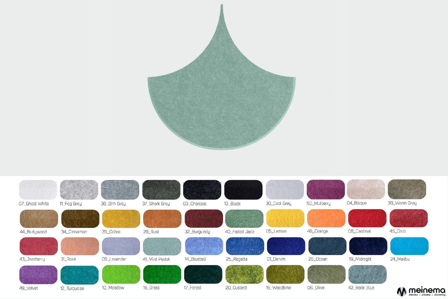 Petfelt paneel scale kleuren