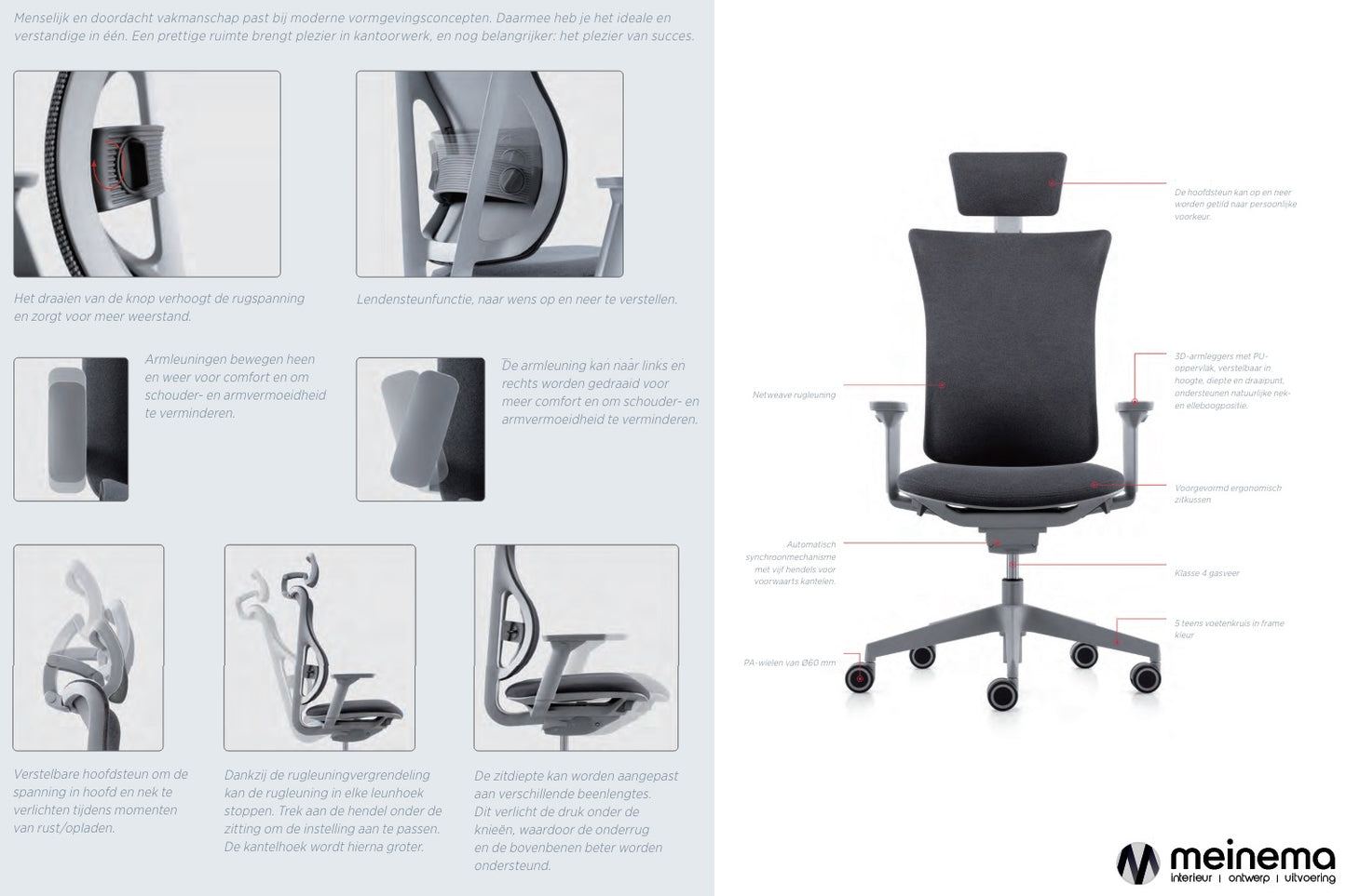 PC B03 Bureaustoel in kleur