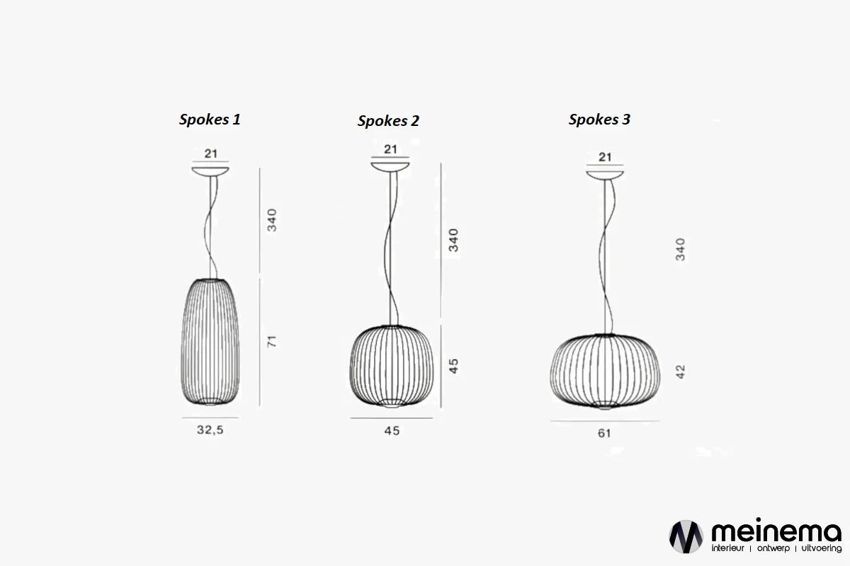 foscarini spokes afmetingen lampen