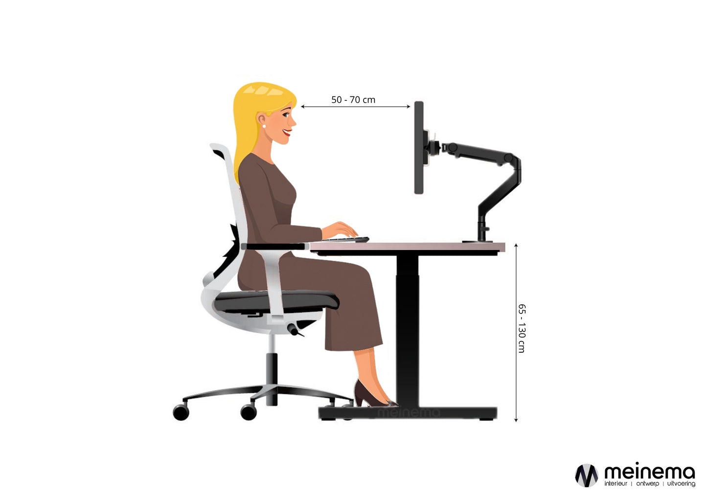 ergonomische bureaustoel instellen