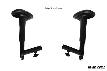 Axia armleggers set van 2, zwarte ergonomische armsteunen voor Axia bureaustoelen, verstelbaar in hoogte en breedte.