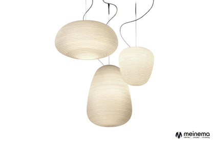 Foscarini Rituals hanglamp met geribbeld satijnglas en warme, diffuse lichtverspreiding