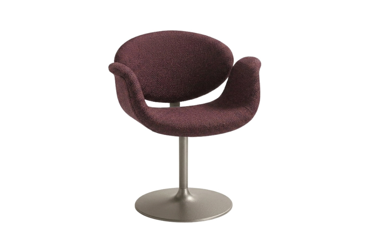 Little tulip stoel met grijs metallic onderstel