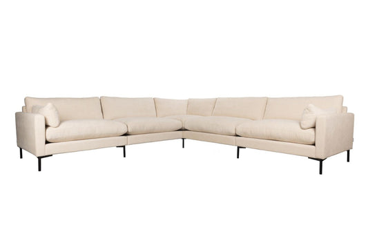 Zuiver Summer loungebank met 7 zitplaatsen in beige stoffering.