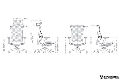 bureaustoel afmetingen
