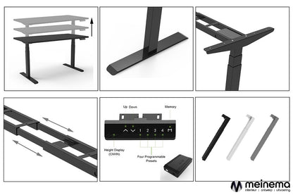 Sit-stand desk 64 - 130 cm electrically adjustable