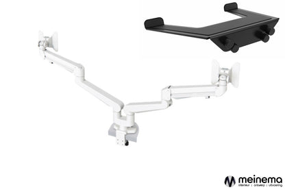 LC 52 monitorarm met dubbele schermbevestiging, gasveer en geïntegreerde kabelgoot