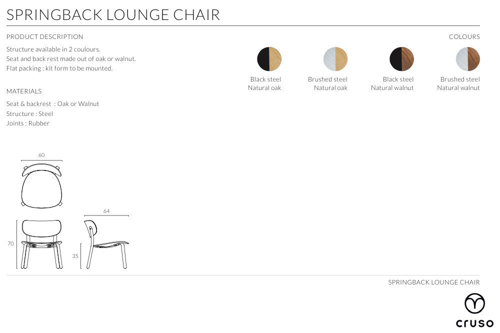 cruso springback lounge chair afmetingen