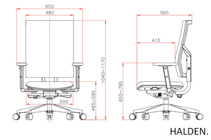 npr1813 afmetingen bureaustoel